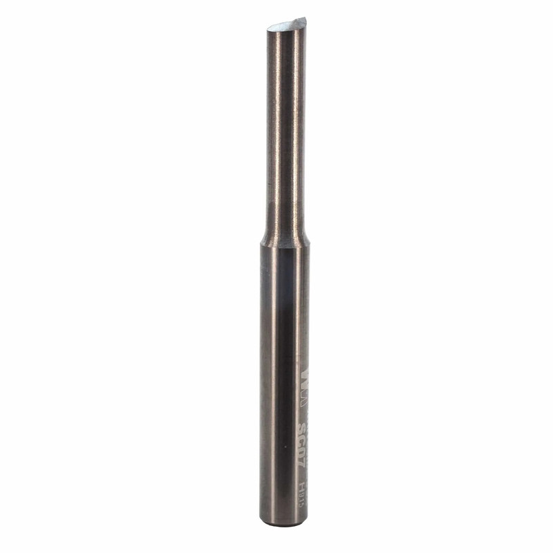 Single Flute Straight Router Bit - Solid Carbide - 1/4" SH - Diameter:1/4" - Cutting Length:1" - Overall Length:2-1/2"